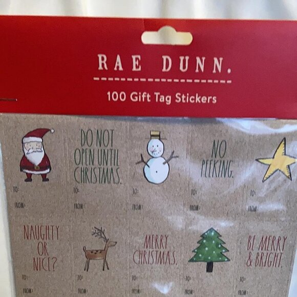 NEW  RAE DUNN 100 CHRISTMAS GIFT TAG STICKERS - Picture 1 of 2